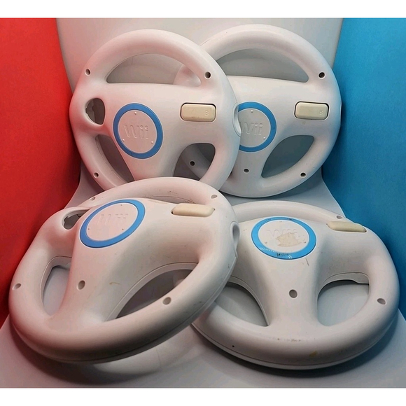 4Pcs OEM Racing Steering Wheel Nintendo Wii Controller RVL-024 MarioKart Genuine - Picture 1 of 7